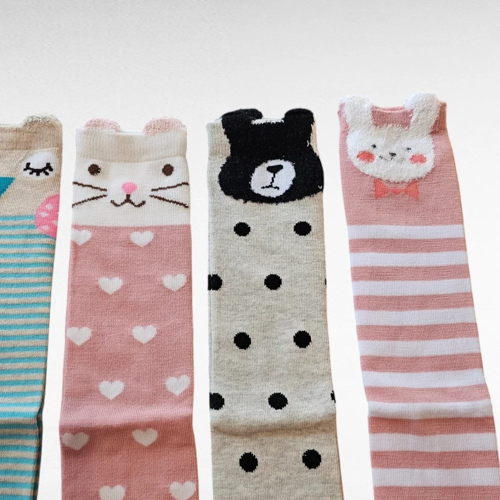 6 Pack Girls Knee High Socks